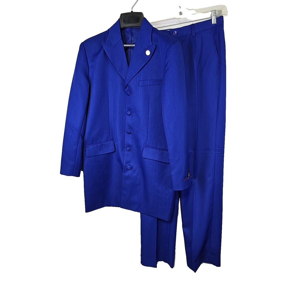J.‎ Vital Boys 2 PC Formal Dress Suit Royal Blue Jacket 20R Pants 31 - NWT